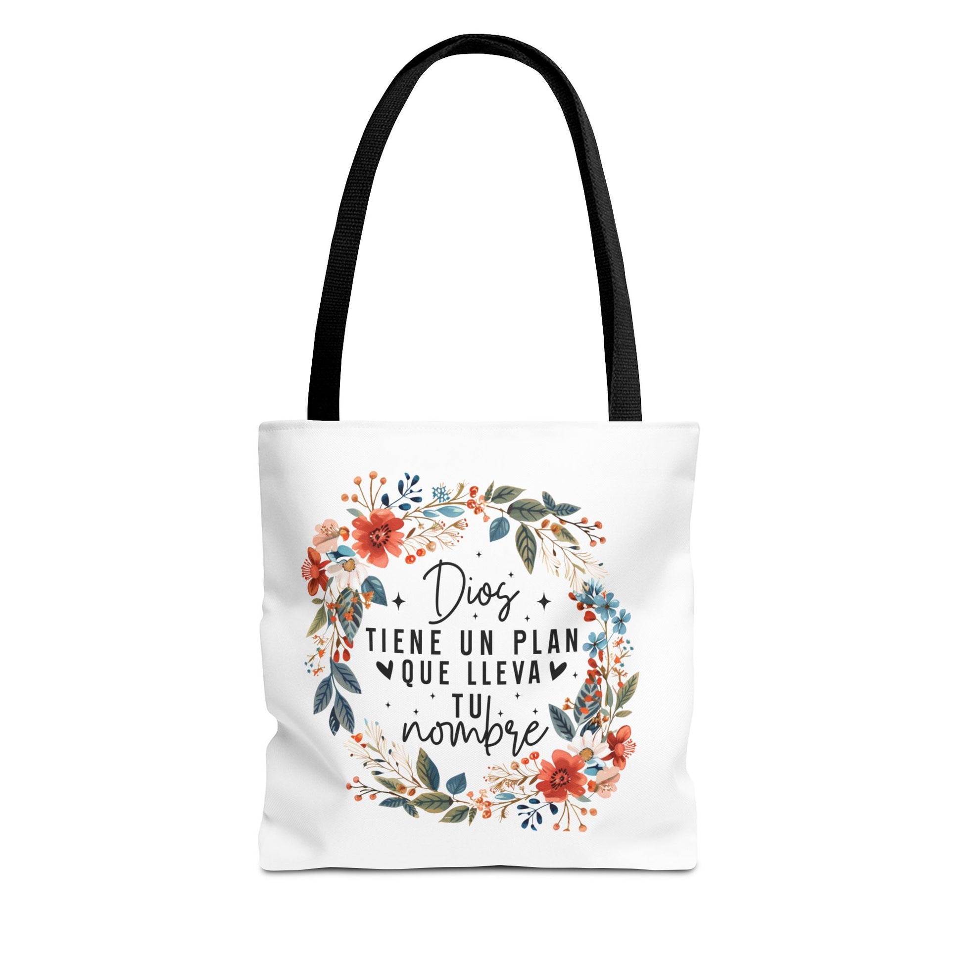 Bolso Tote Motivacional con Mensaje de Fe | Bolsa Floral Reutilizable para Mujer | Ideal para Iglesia, Eventos o Regalo Inspirado