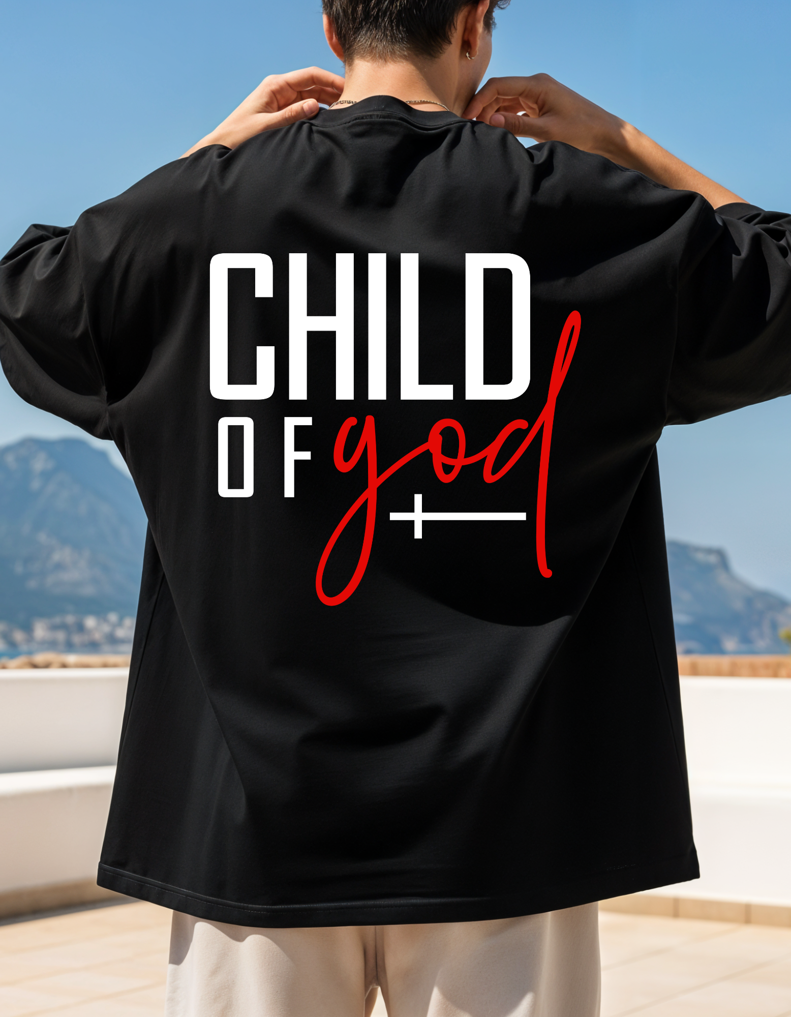 OverSize Unisex T-Shirt - 'Child of God', Casual Wear, Christian Gifts, Everyday Comfort,Oversize Tshirt Black