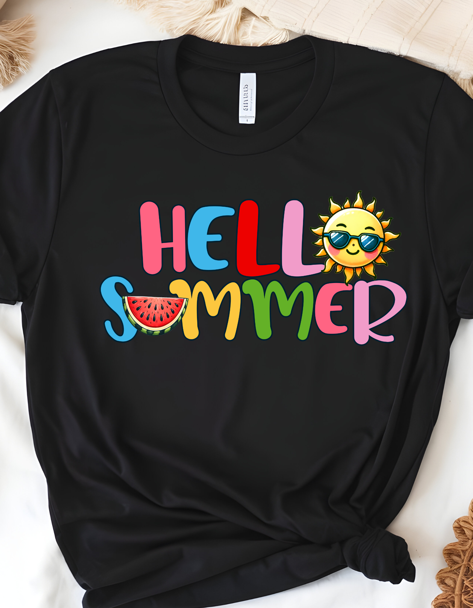 camiseta Hello Summer, camiseta de verano para mujer, ropa de playa, camiseta vacaciones, regalo para ella, camiseta de vacaciones familiares,