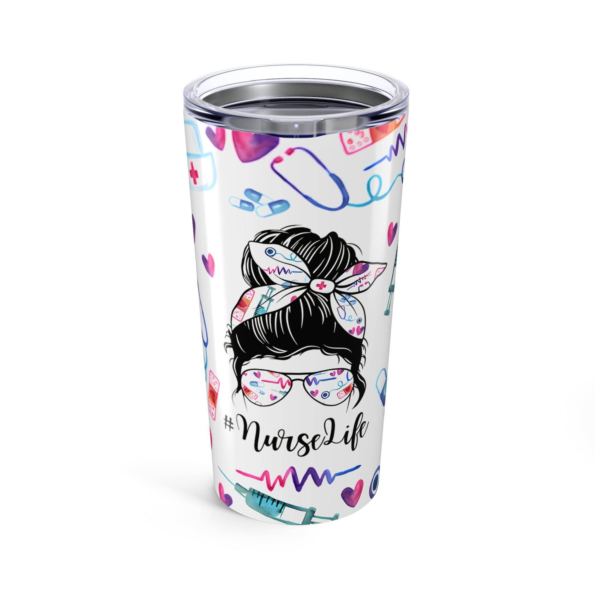 Tumbler para enfermeras 20 oz – Regalo colorido para mujeres del área de salud – Termo personalizado
