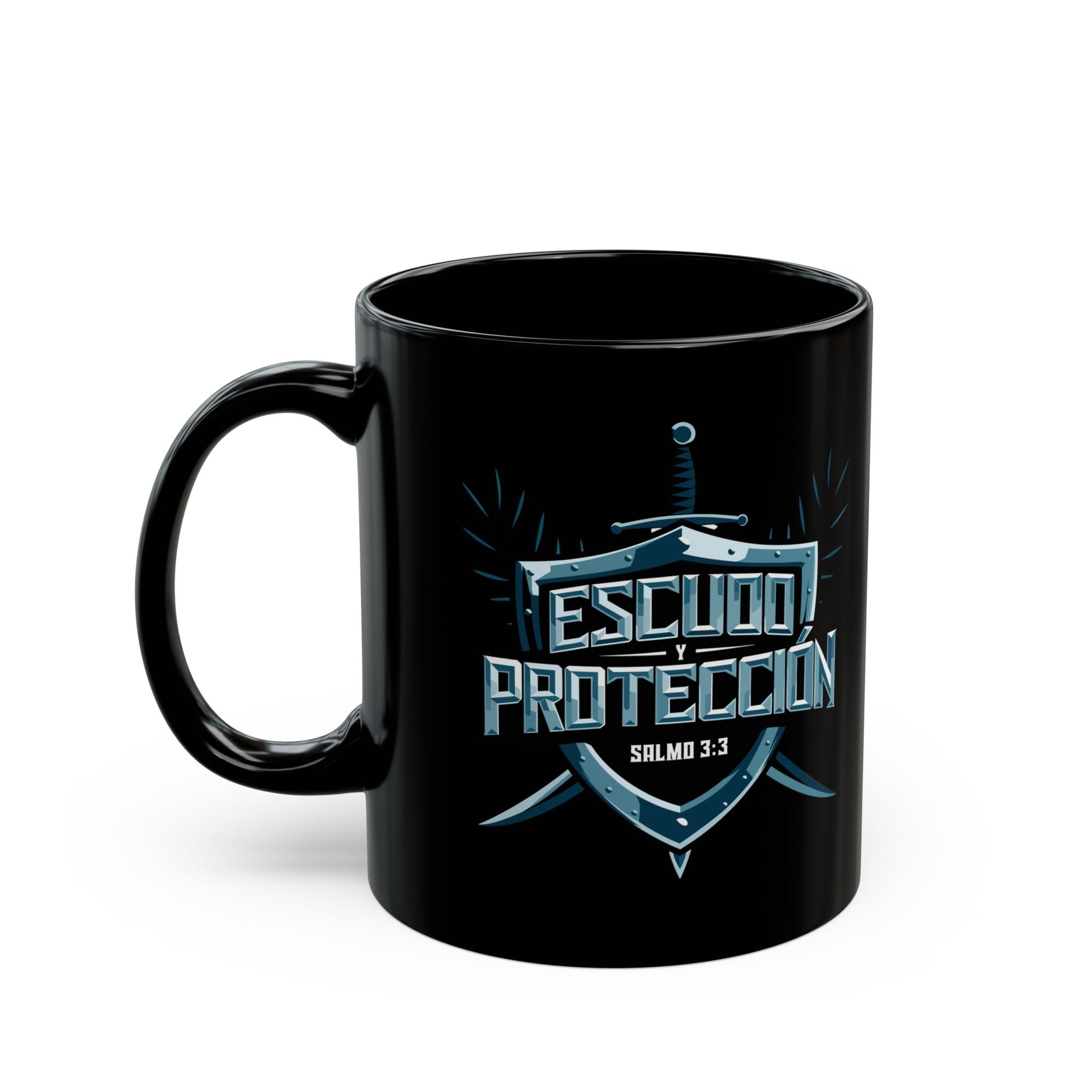 Taza negra personalizada / Taza de ceramica con frases biblicas / Taza de ceramica negra con versiculo biblico