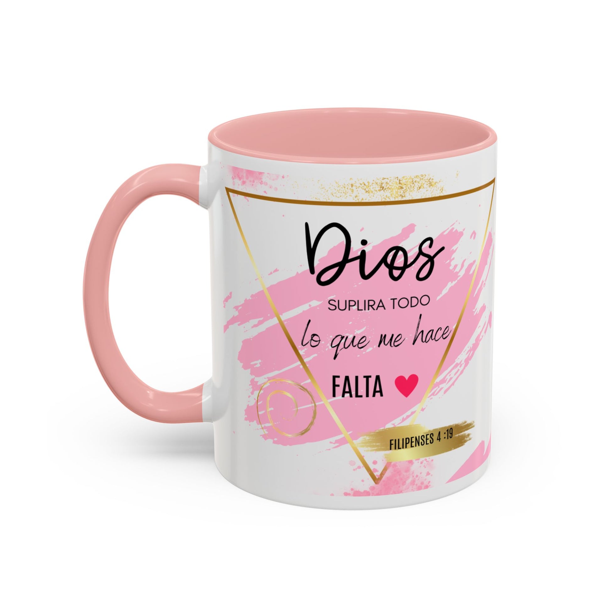 Taza cristiana para mujer – Diseño rosado y blanco con mensaje de fe – Regalo inspirador, apta para microondas y lavavajillas