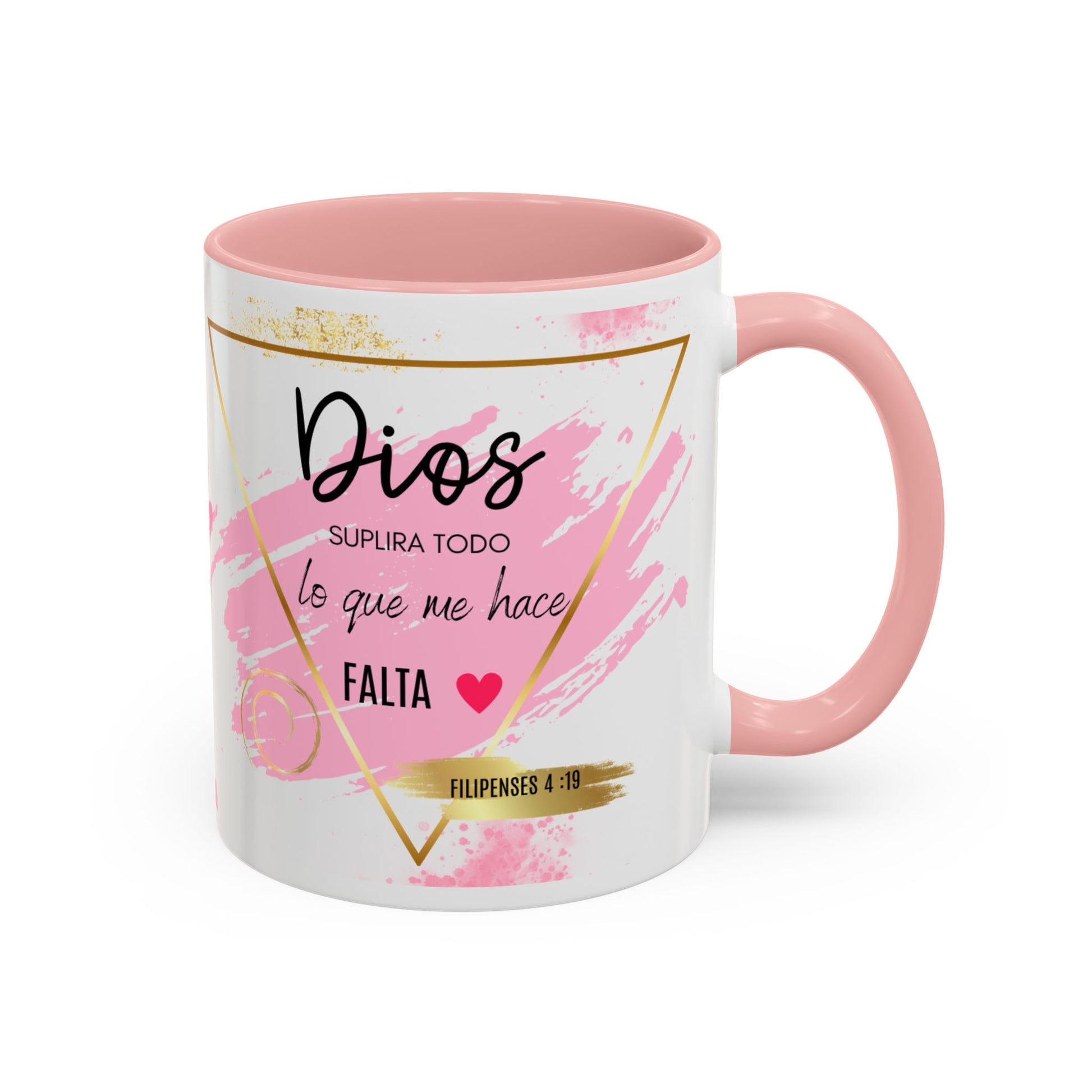 Taza cristiana para mujer – Diseño rosado y blanco con mensaje de fe – Regalo inspirador, apta para microondas y lavavajillas