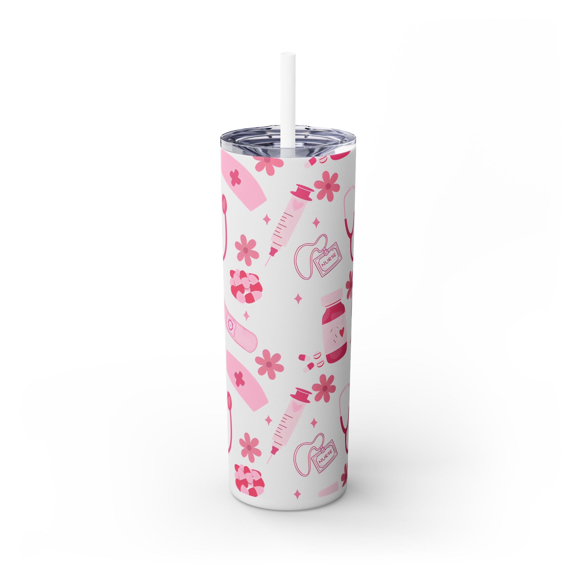 Tumbler delgado 20 oz para enfermeras – Regalo colorido y funcional para mujeres del área médica – Termo personalizado