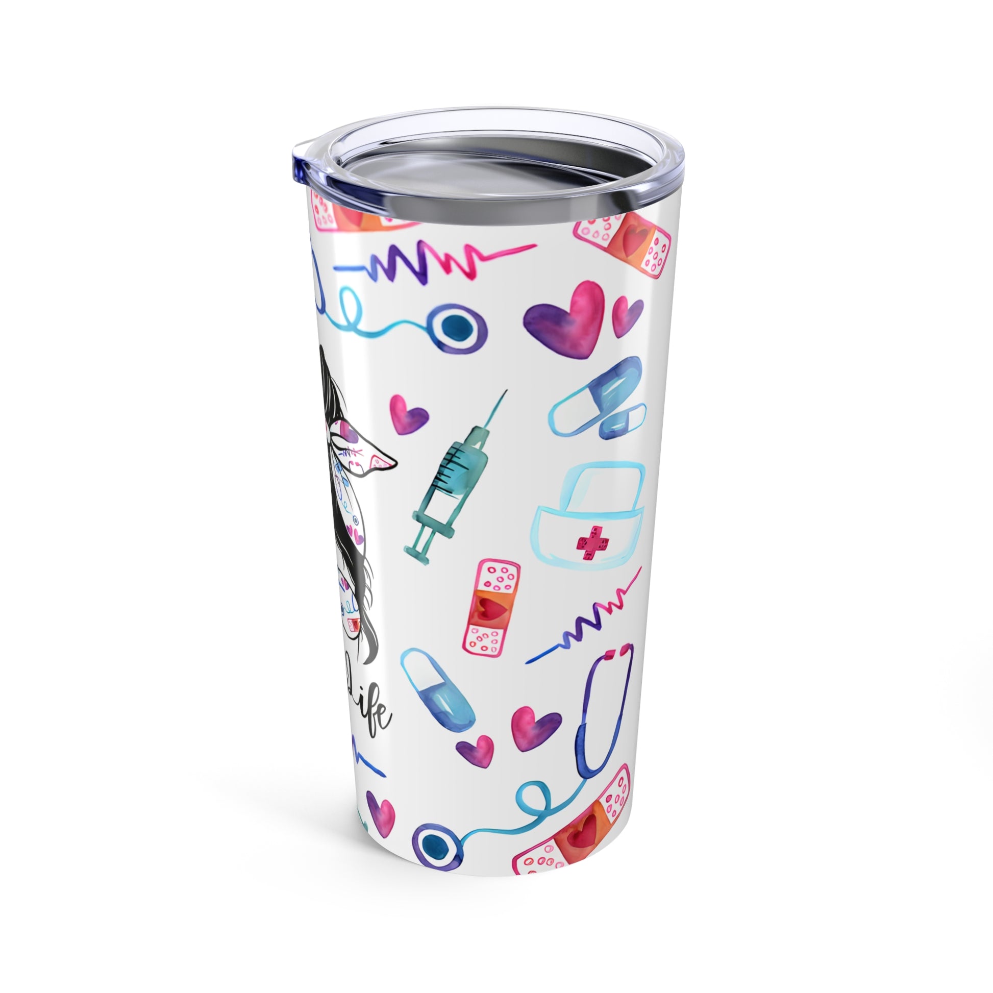 Tumbler para enfermeras 20 oz – Regalo colorido para mujeres del área de salud – Termo personalizado