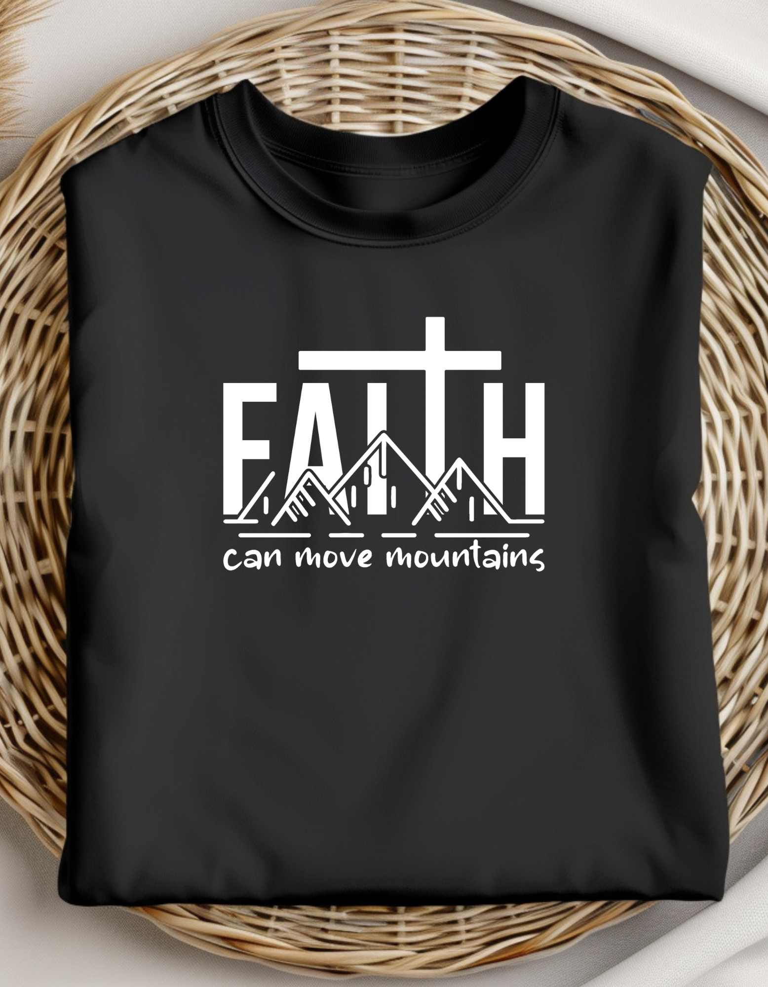 Faith Mountain Unisex Heavy Cotton Tee – Inspirational Gift for Friends, Family, Church Events, Faithwear, Lifestyle