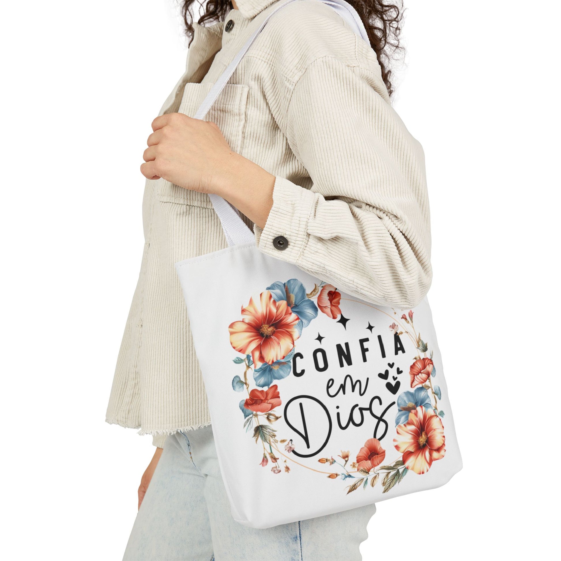 Bolso Tote Cristiano con Versículo Bíblico | Bolsa Reutilizable Floral para Mujer | Ideal para Iglesia, Compras o Regalos Inspiradores
