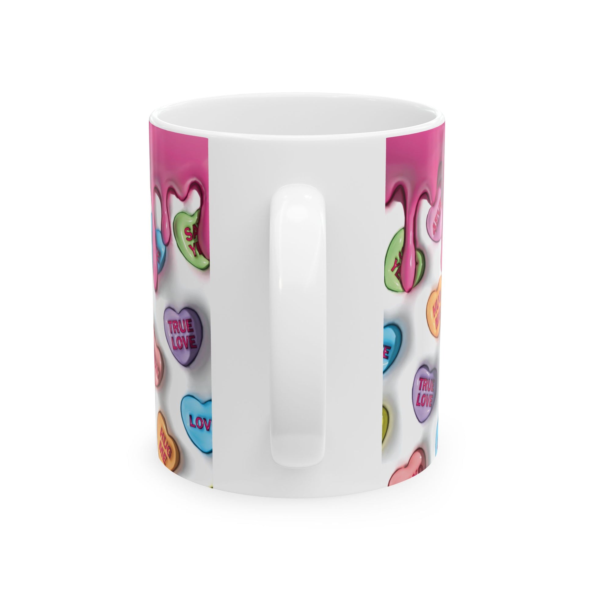 taza de ceramica con corazones -Taza de ceramica para cafe - taza 11 onz de te para regalar