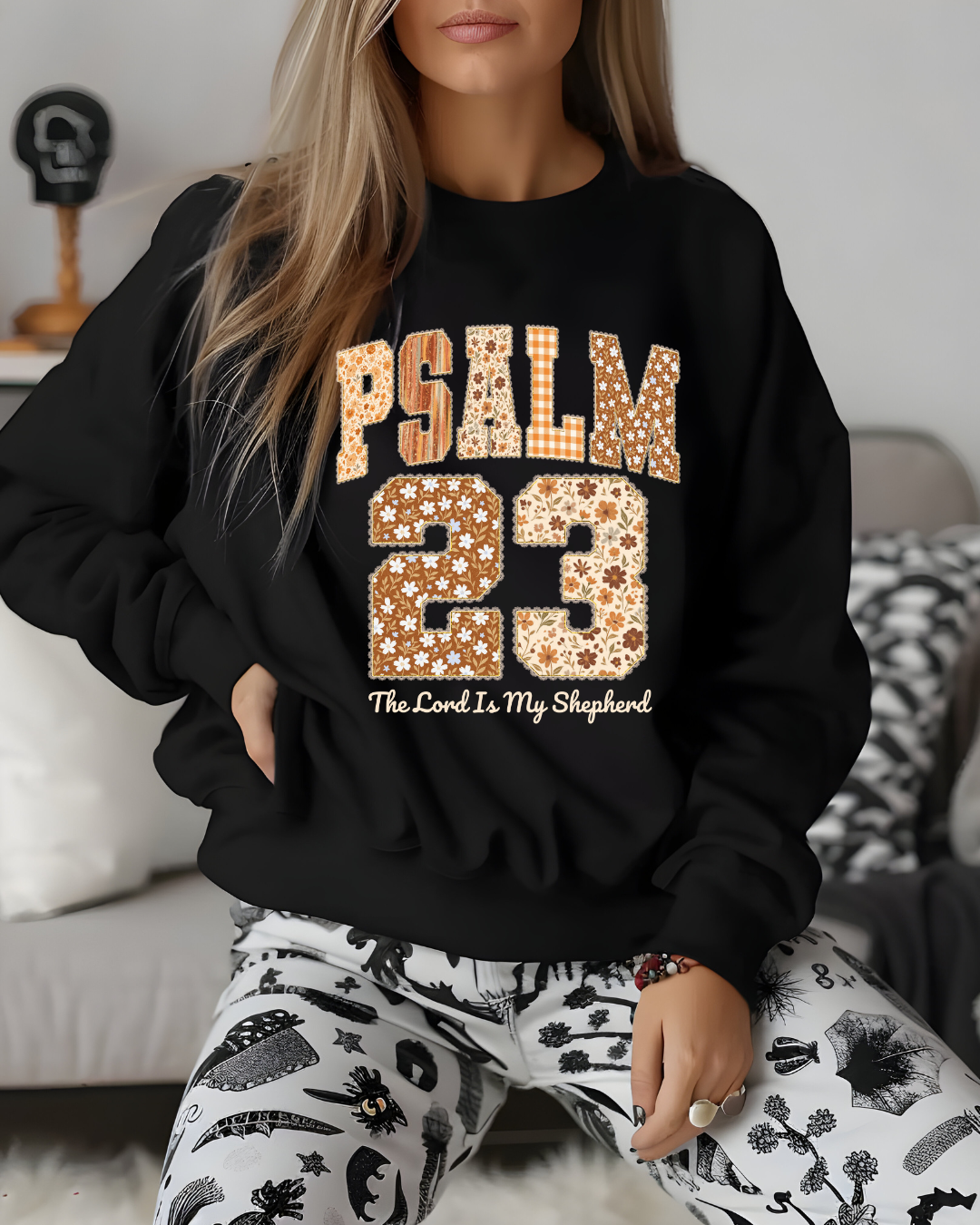 Sudadera de otoño – Salmo 23 sudadera - Regalo Perfecto para Creyentes, Crewneck Salmos, Moda Cristiana, Outfit Inspirador, Estilo Otoñal Cómodo