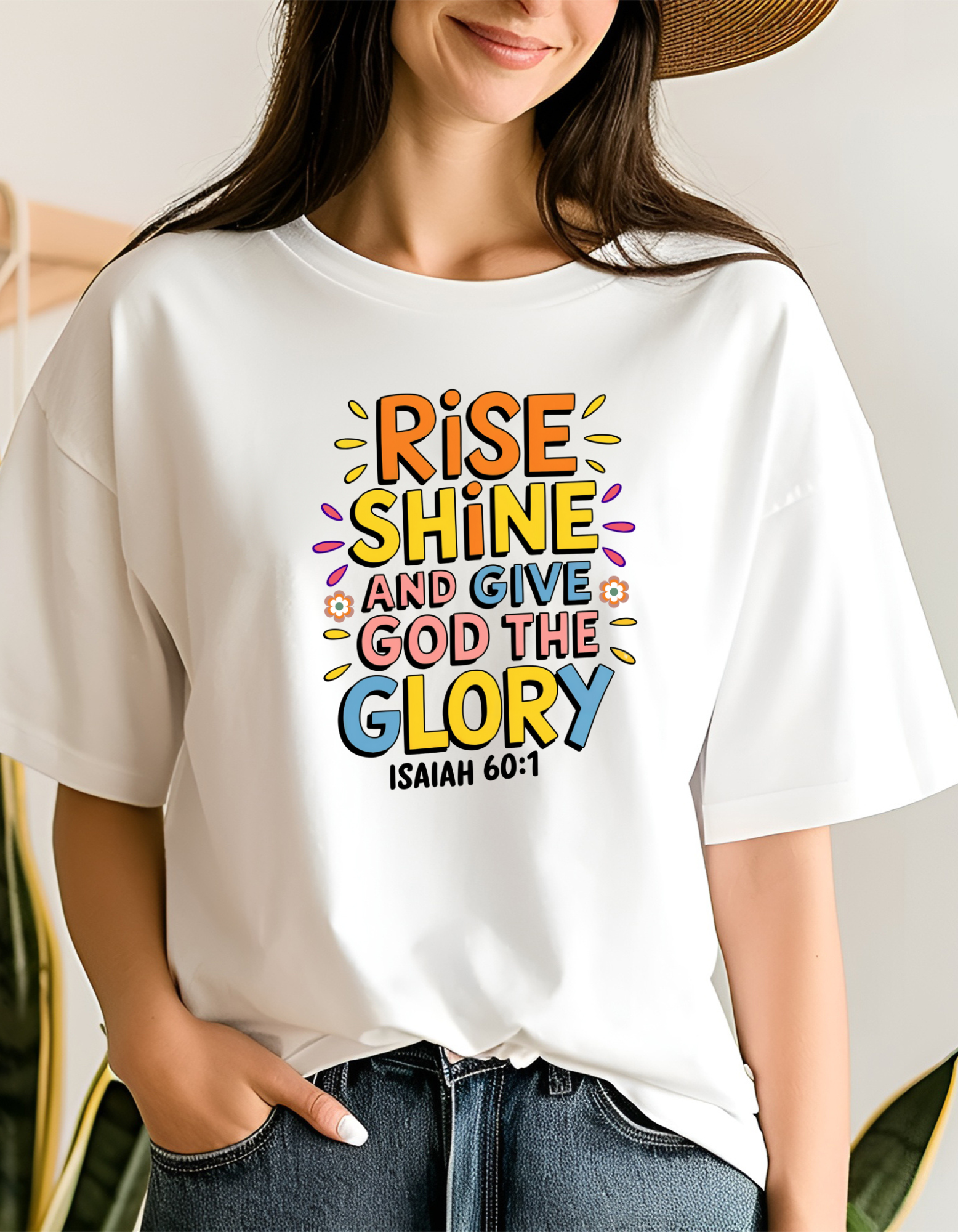 Cotton Tee with Inspirational Quote - Rise,Christian Gift, Inspirational Apparel, Faith T-Shirt, Faith Woman