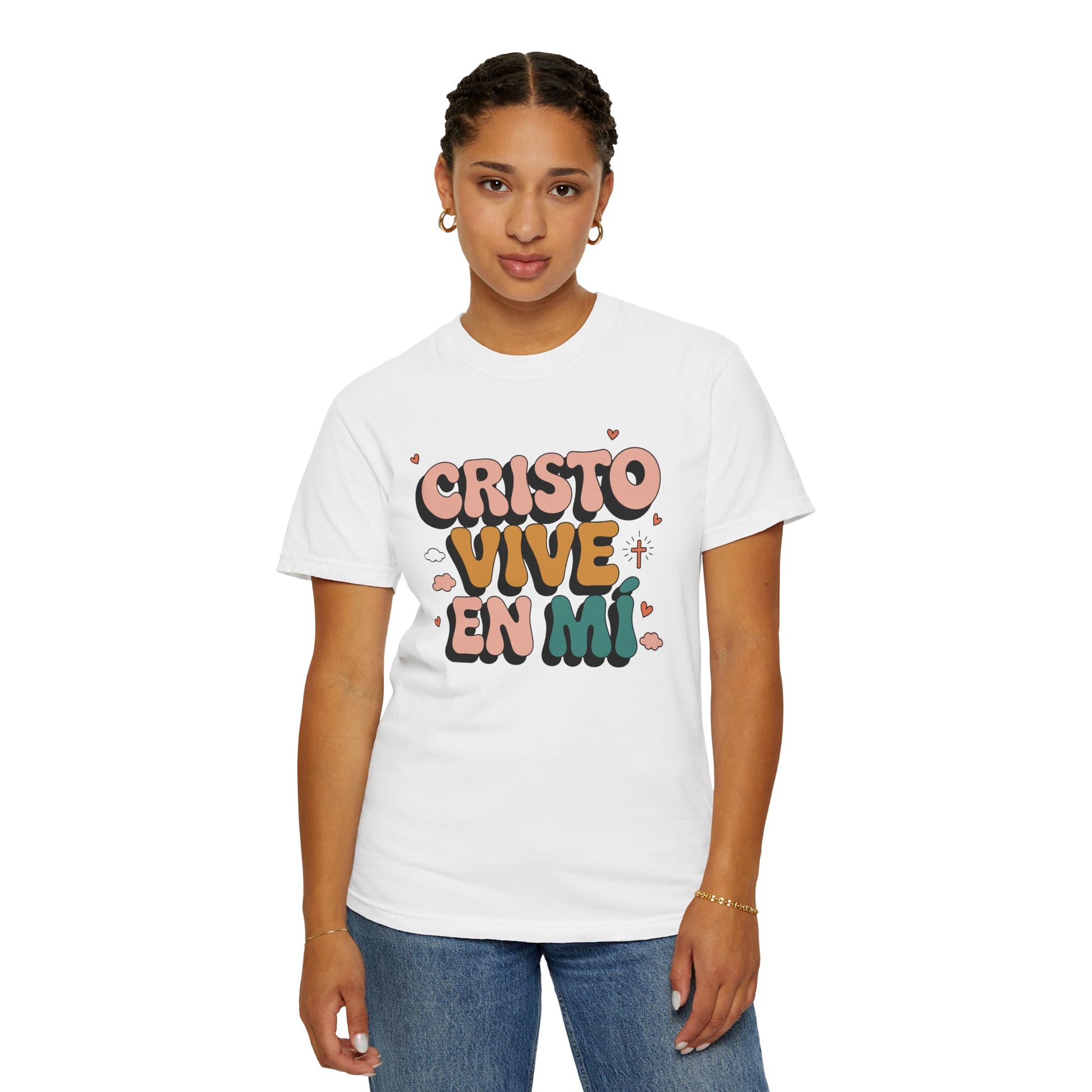 Tshirt con frases biblicas,  Tshirt manga corta con versiculo biblico, Tshirt para mujer cristiana blanco