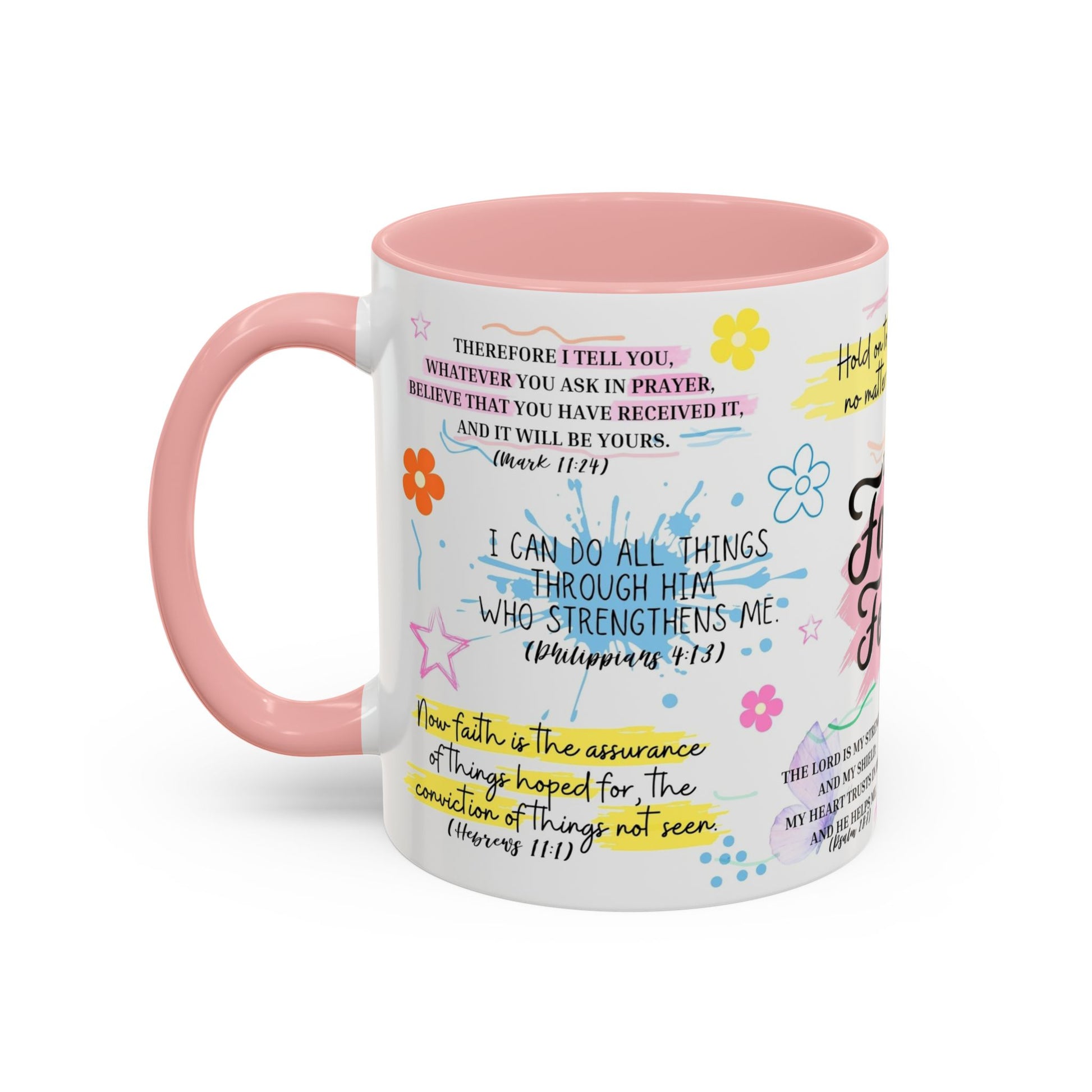 Faith-Inspired Accent Coffee Mug — Motivational, Inspirational Gift, Home Decor, Coffee Lover, Christian Design