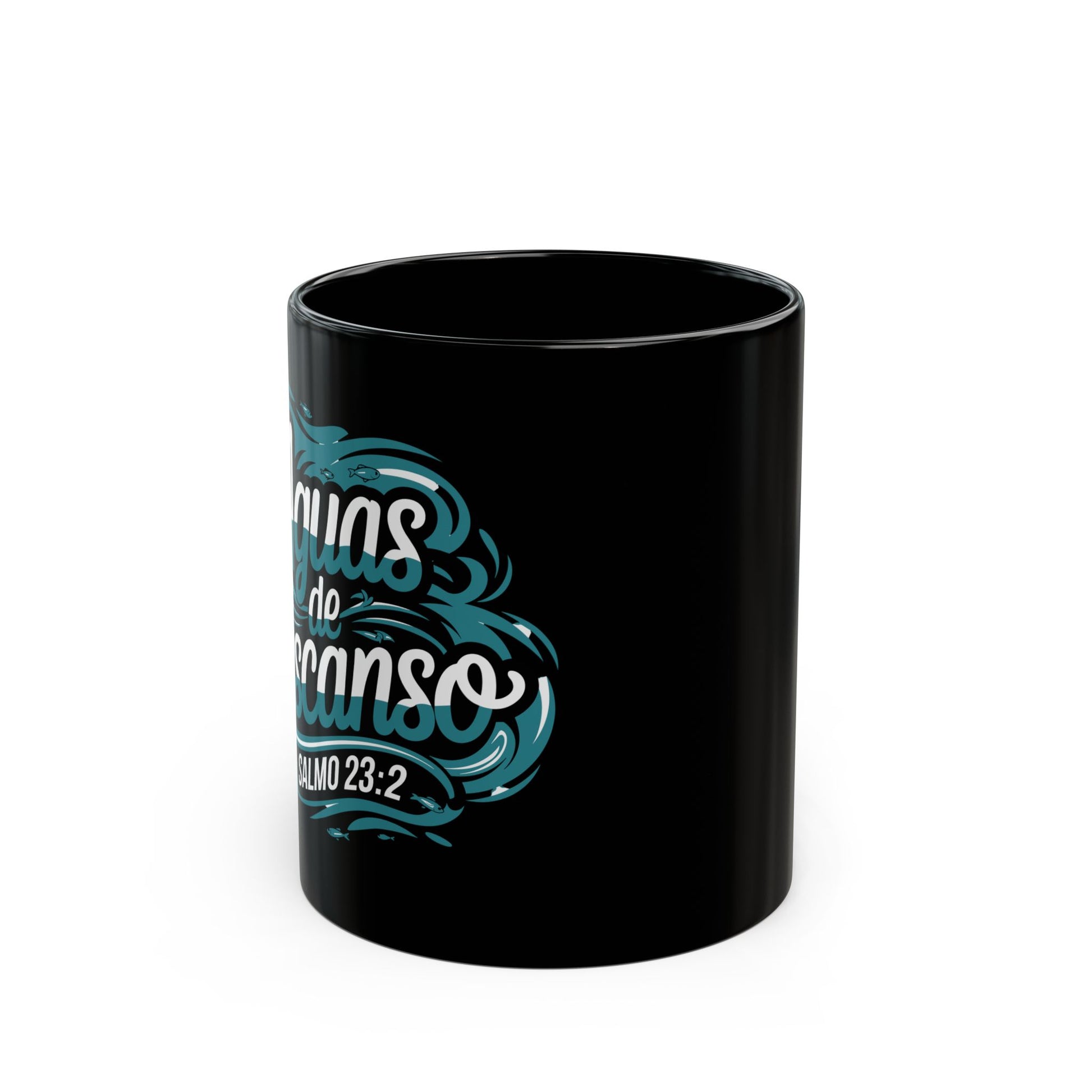 Taza negra de ceramica con versiculo biblico / Taza para regalar color negro / Taza de 11 onzas negra