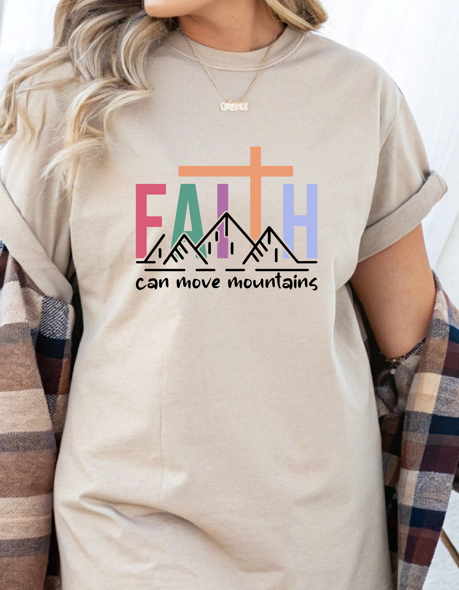 Faith Mountain Unisex Heavy Cotton Tee – Inspirational Gift for Friends, Family, Church Events, Faithwear, Lifestyle