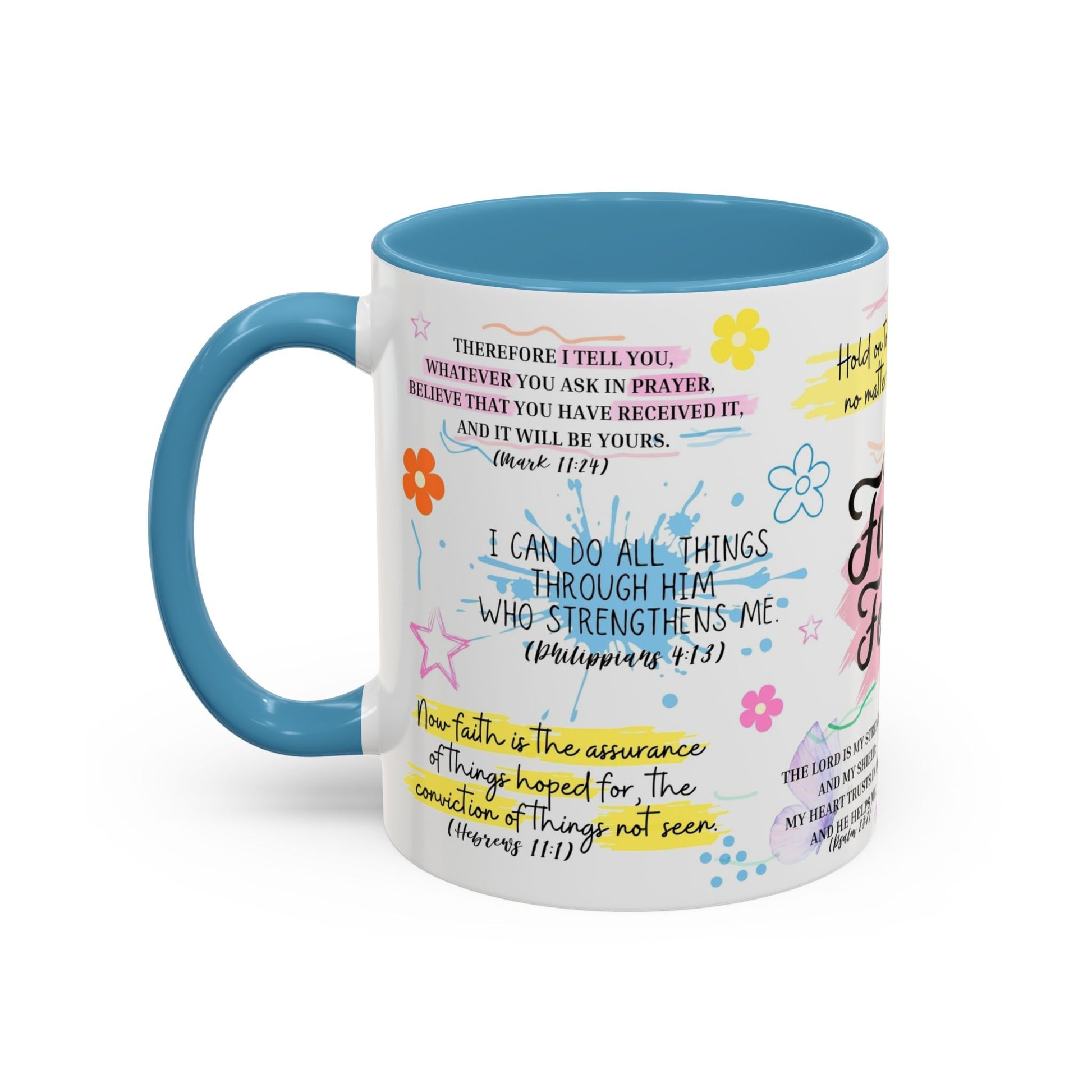 Faith-Inspired Accent Coffee Mug — Motivational, Inspirational Gift, Home Decor, Coffee Lover, Christian Design