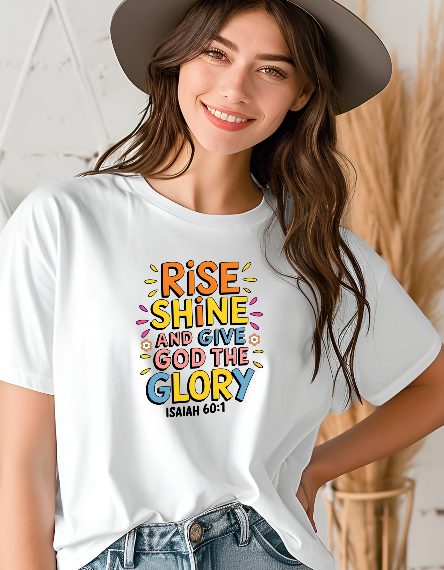 Cotton Tee with Inspirational Quote - Rise,Christian Gift, Inspirational Apparel, Faith T-Shirt, Faith Woman