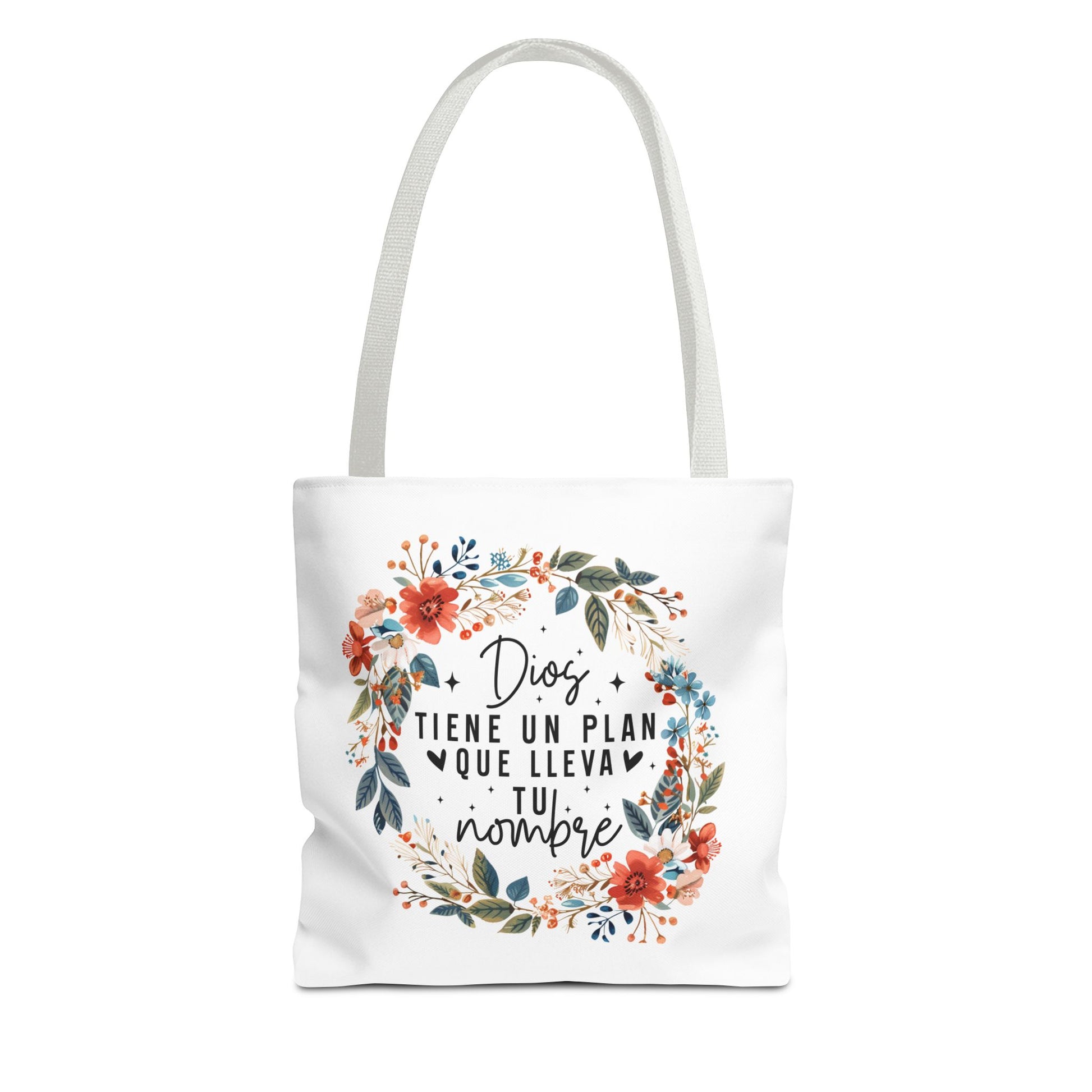 Bolso Tote Motivacional con Mensaje de Fe | Bolsa Floral Reutilizable para Mujer | Ideal para Iglesia, Eventos o Regalo Inspirado