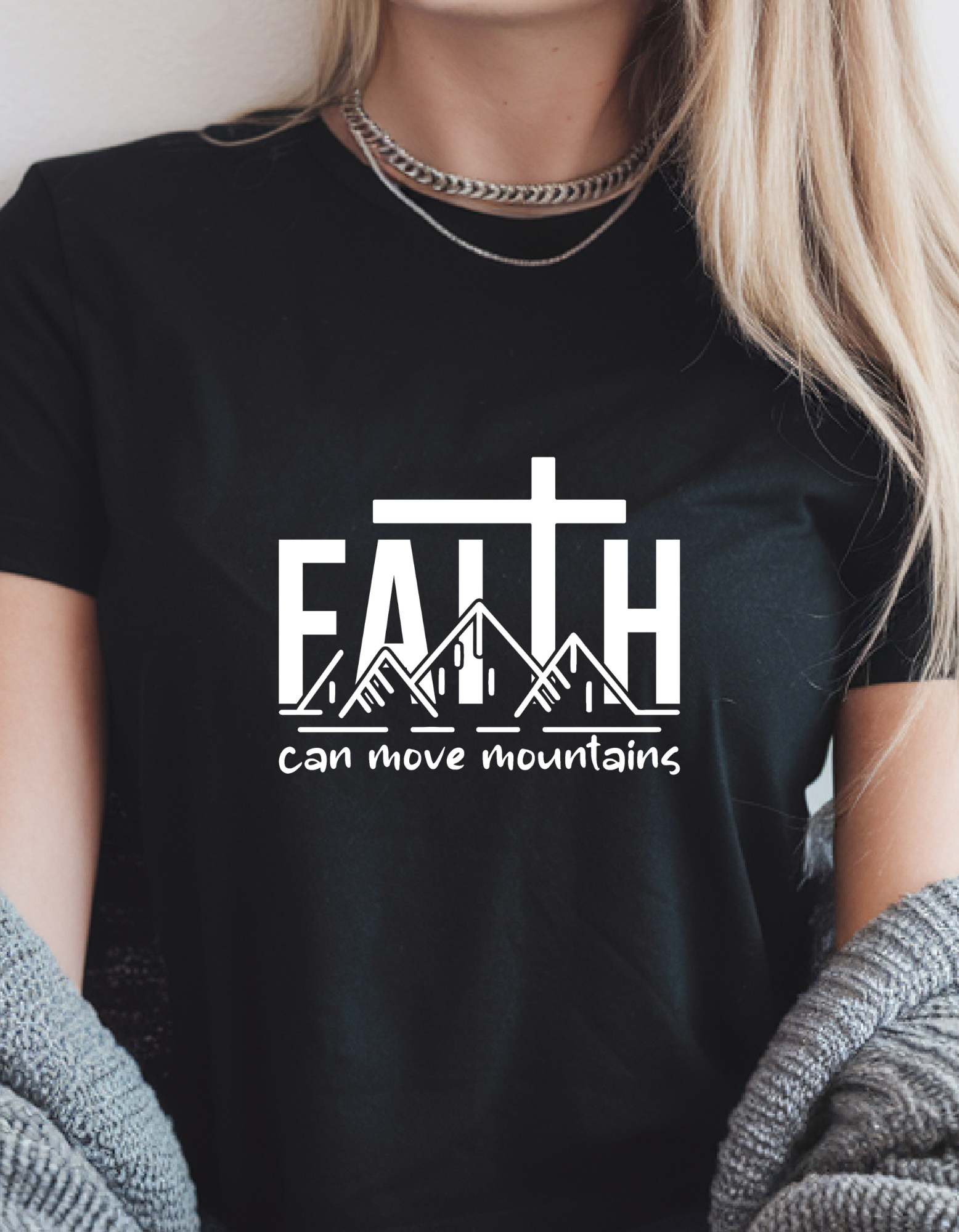 Faith Mountain Unisex Heavy Cotton Tee – Inspirational Gift for Friends, Family, Church Events, Faithwear, Lifestyle