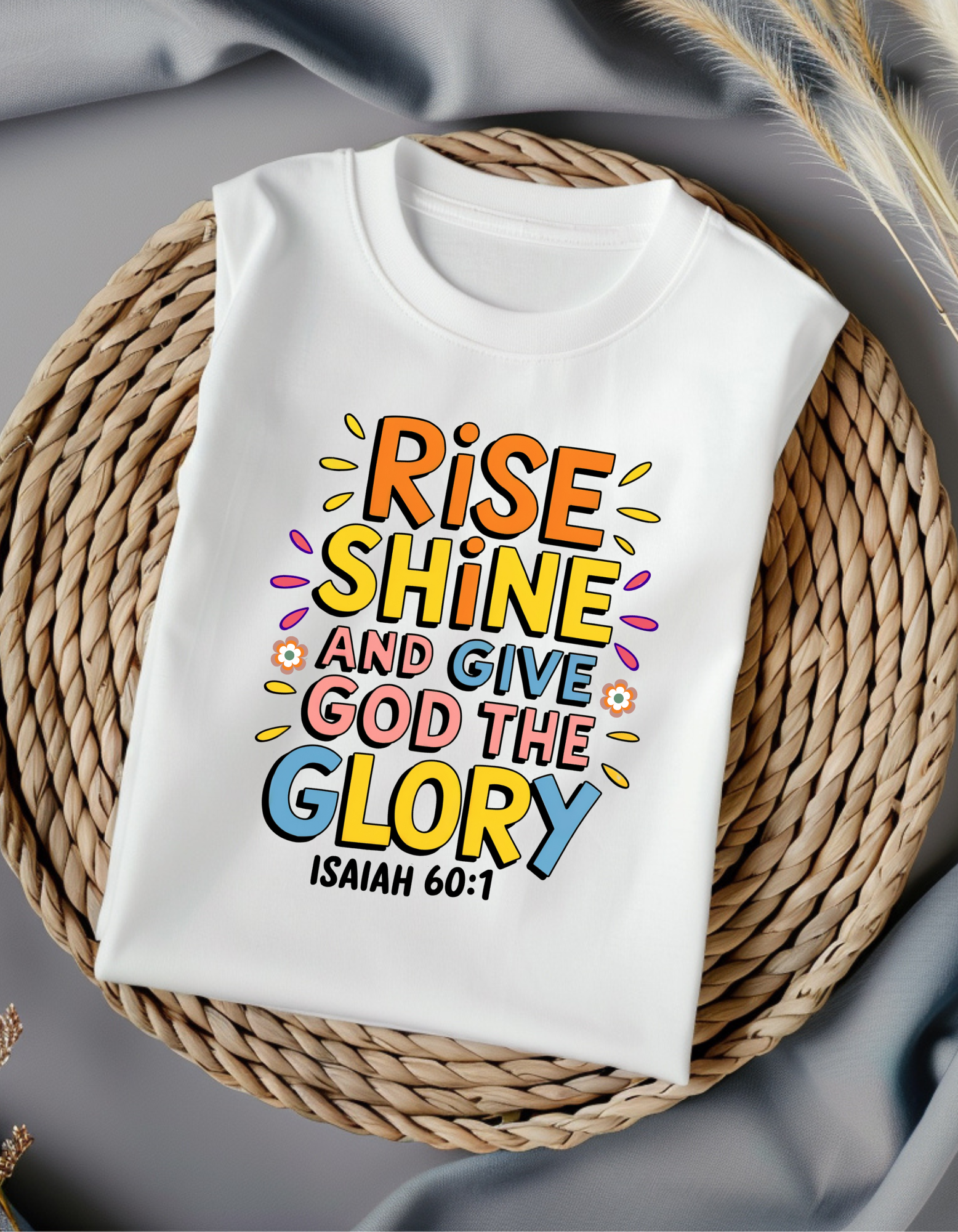 Cotton Tee with Inspirational Quote - Rise,Christian Gift, Inspirational Apparel, Faith T-Shirt, Faith Woman