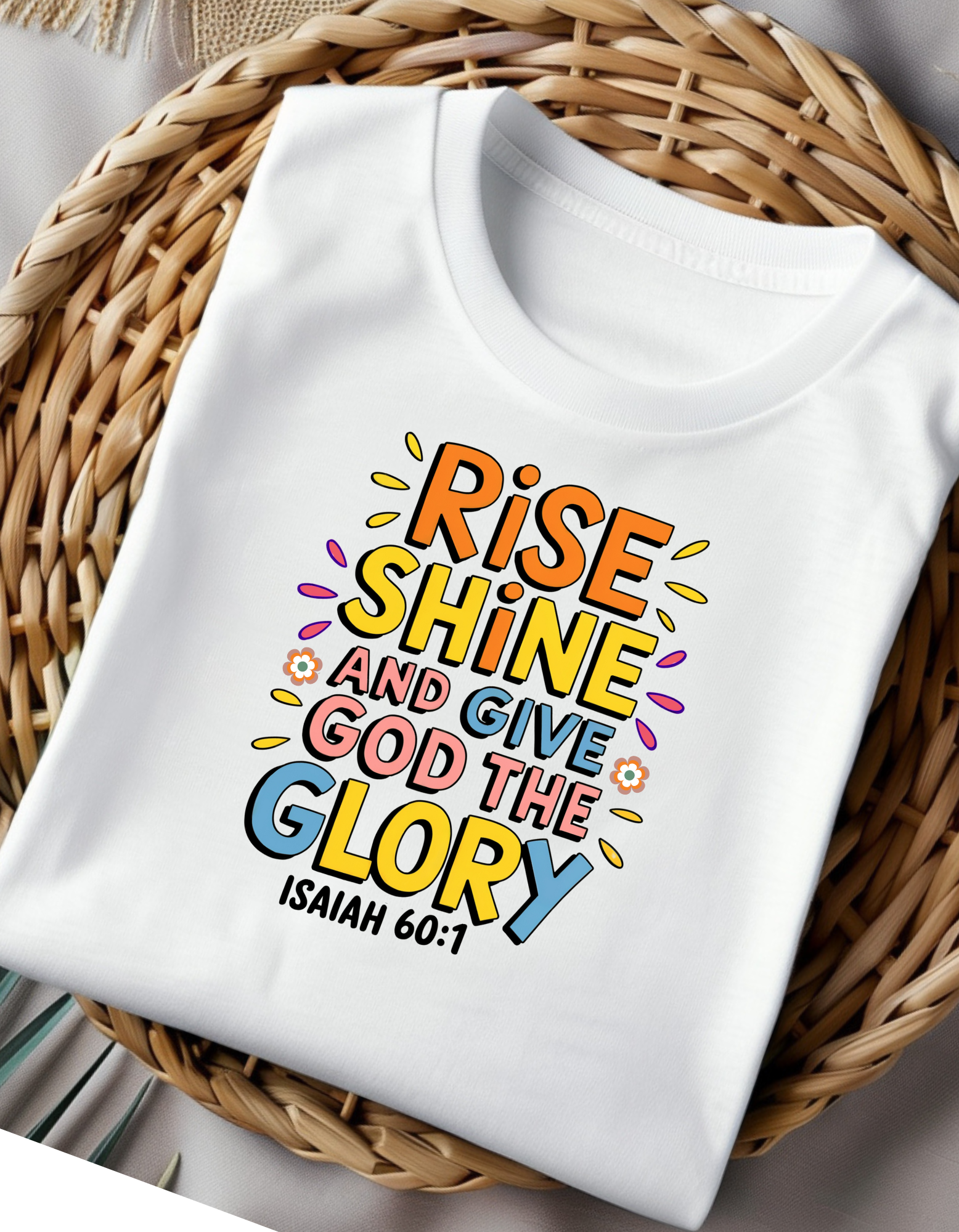 Cotton Tee with Inspirational Quote - Rise,Christian Gift, Inspirational Apparel, Faith T-Shirt, Faith Woman