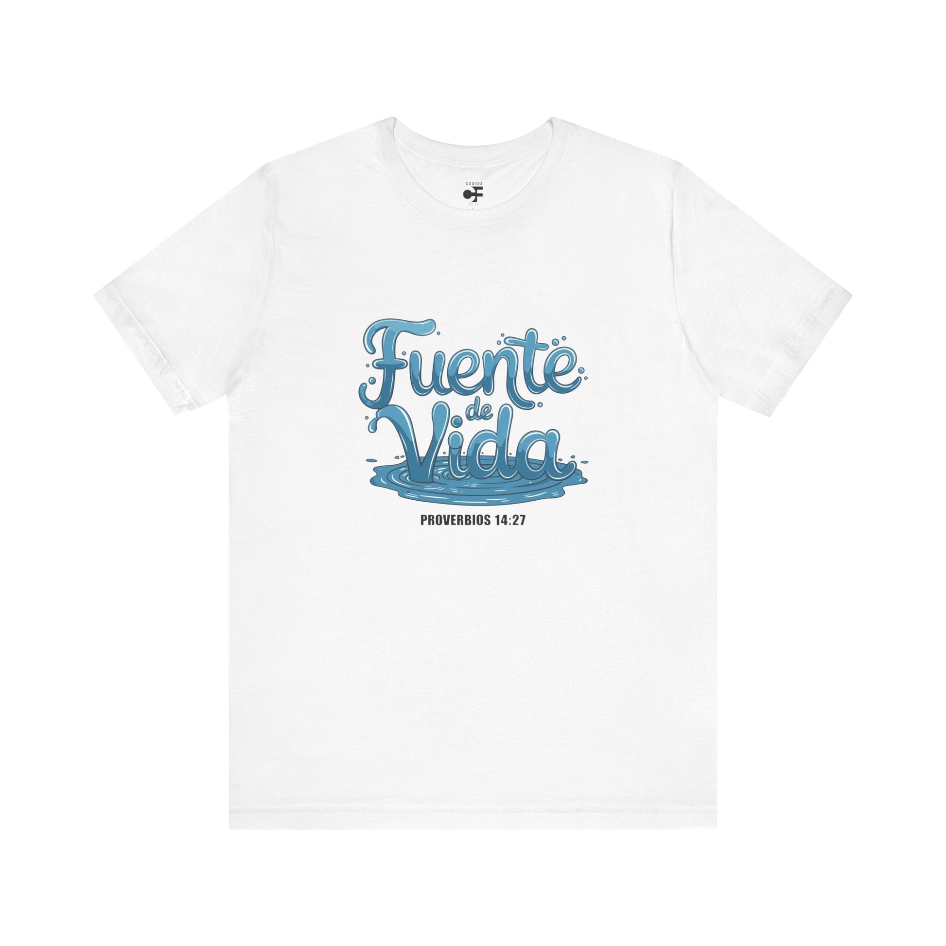 tshirt para cristiana color blanco - Tshirt Fuente de Vida – Proverbios 14:27 | Ropa de fe para mujer