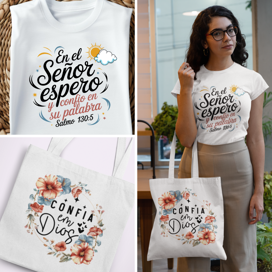 Bolso Tote Cristiano con Versículo Bíblico | Bolsa Reutilizable Floral para Mujer | Ideal para Iglesia, Compras o Regalos Inspiradores